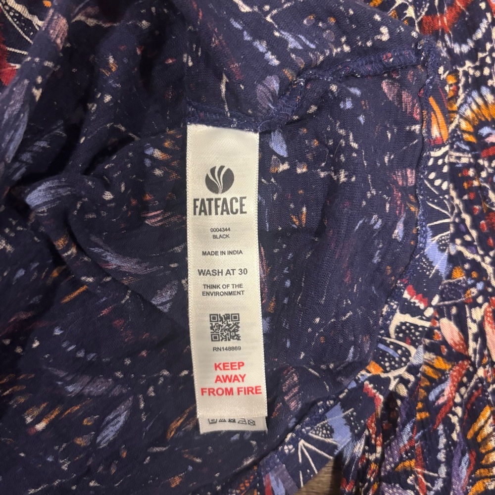 FatFace Charlee Abstract Butterfly Print Blouse – Women’s Size 10 Boho Top - Picture 5 of 7